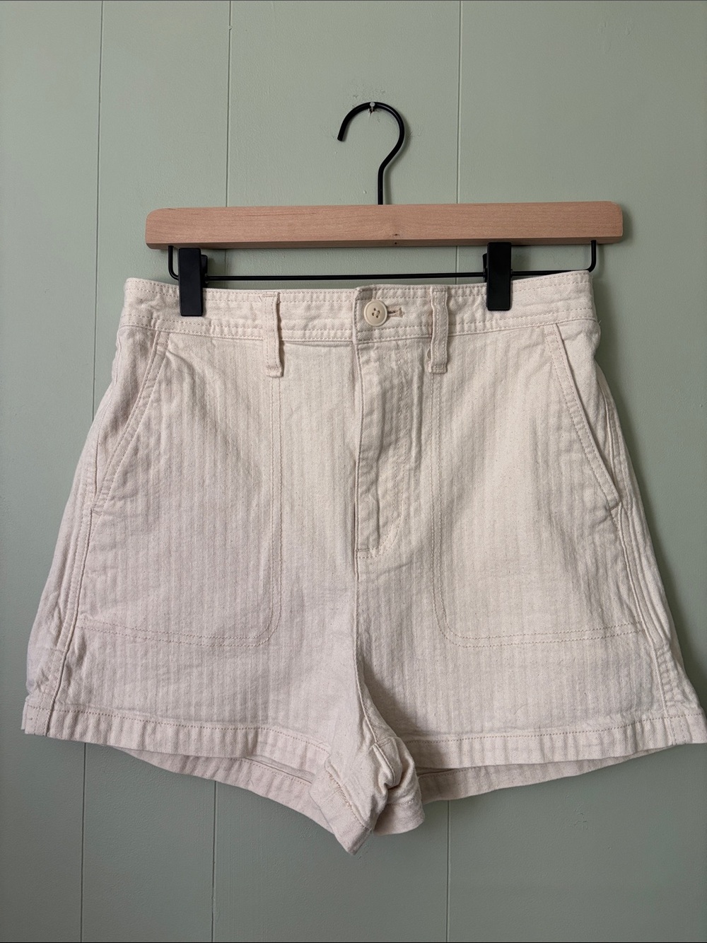 Madewell Cream High-Rise Casual Shorts